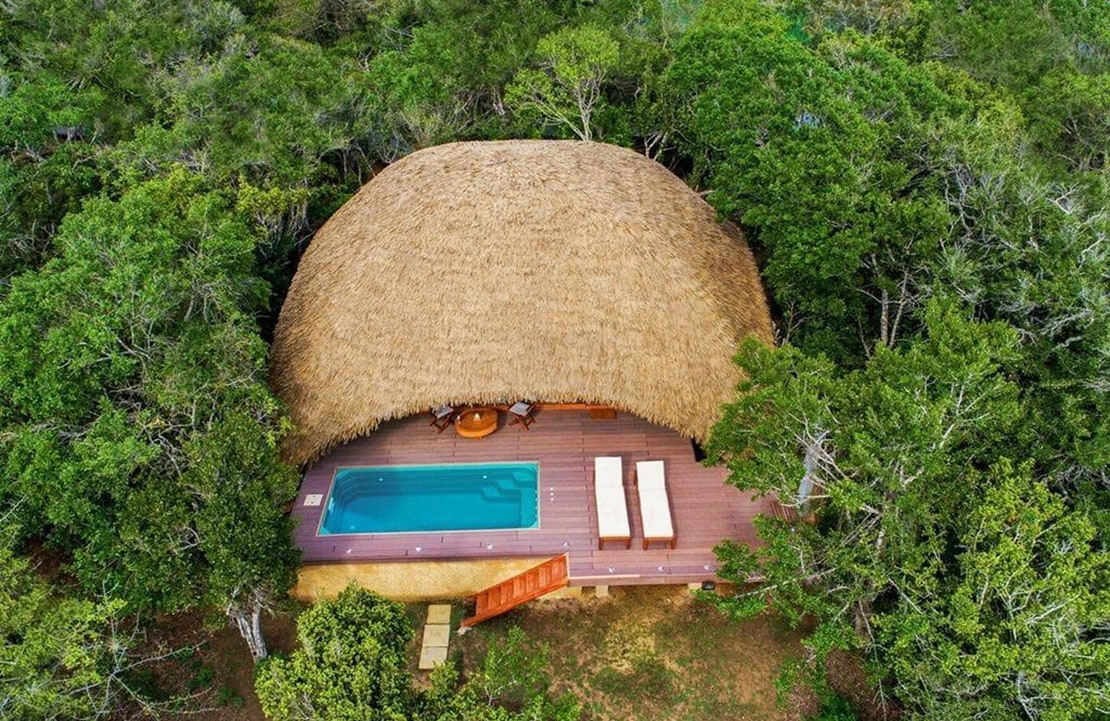 Safari dans le Parc national de Yala - Vue du ciel du Uga Chena Huts - Amplitudes