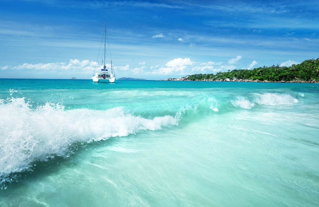 Combiné d'îles seychelloises - Les vagues azur de Praslin - Amplitudes
