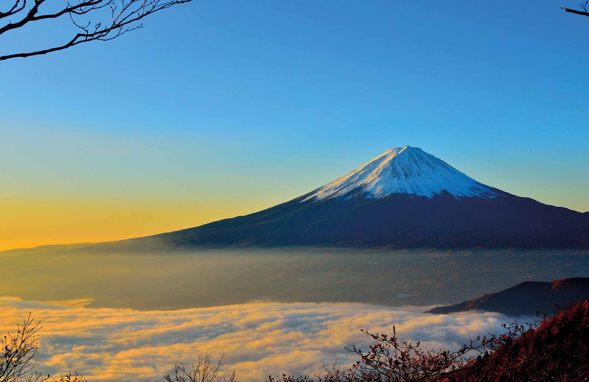 Lever de soleil sur le Mont Fuji au Japon