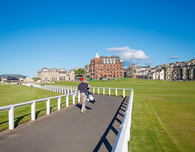 Golfer at the Old Course, St Andrews