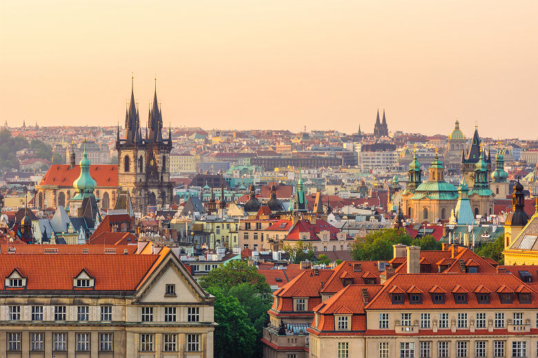 Coucher de soleil sur Prague - République Tchèque