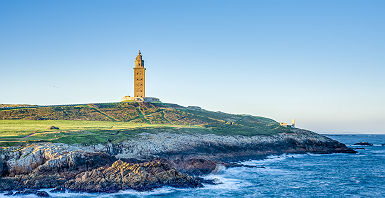 Espagne - Vue sur la tour-phare d'Hercules à Corogne