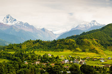 Vue du Machapuchare et L'Annapurna près de Pokhara - Népal