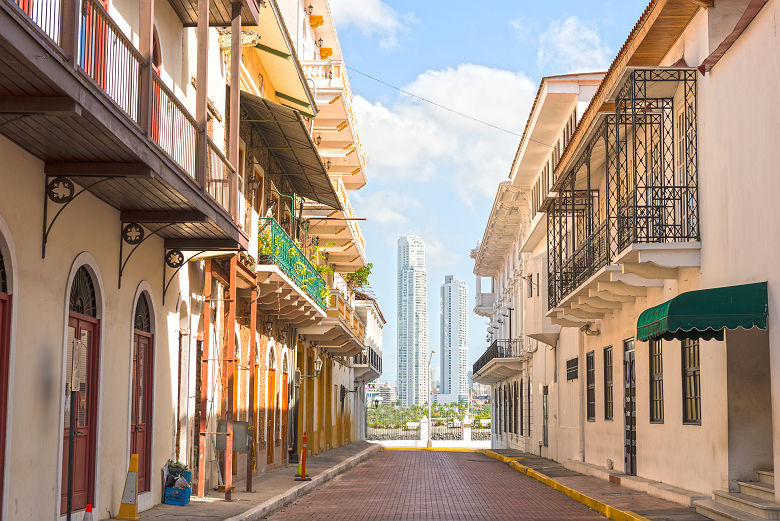 Rue du quartier de Casco Viejo à Panama City - Panama