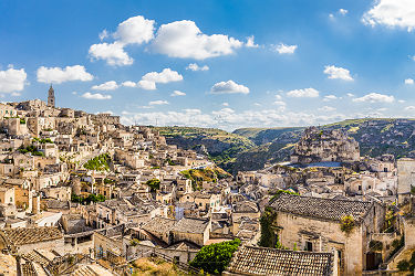 Vue sur la vieille ville de Matera - Pouilles, Italie