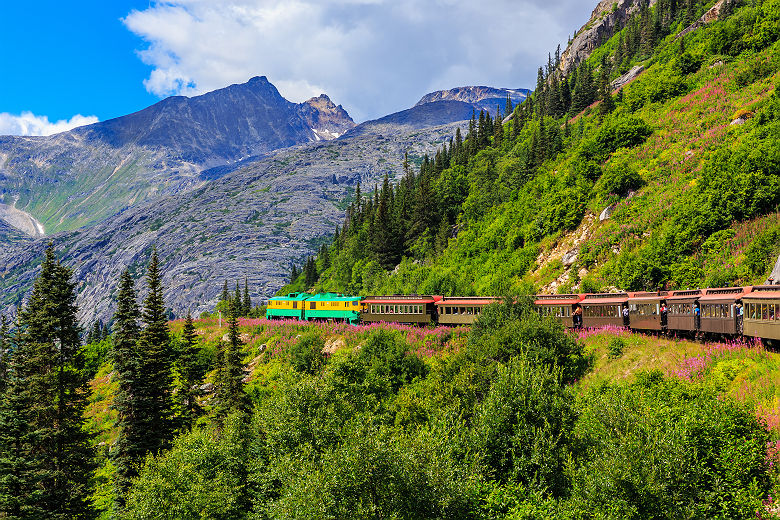 Train passant à Skagway - Alaska