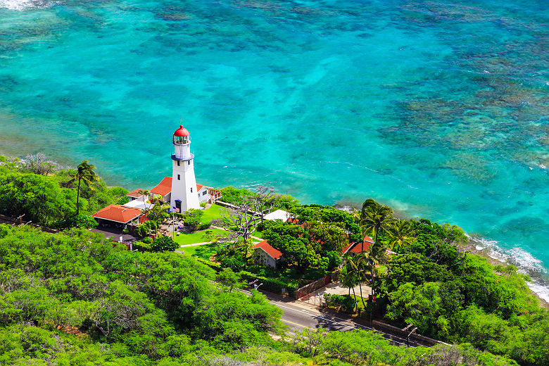 Hawaï - Vue sur le phare Diamond Head à Honolulu