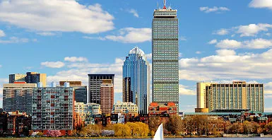 Etats-Unis - Boston - Vue sur la baie et les grattes-ciel