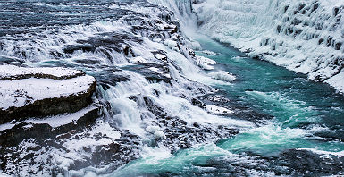 Chutes de Gullfoss en hiver