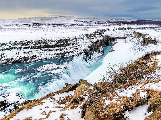 Chutes de Gullfoss en hiver