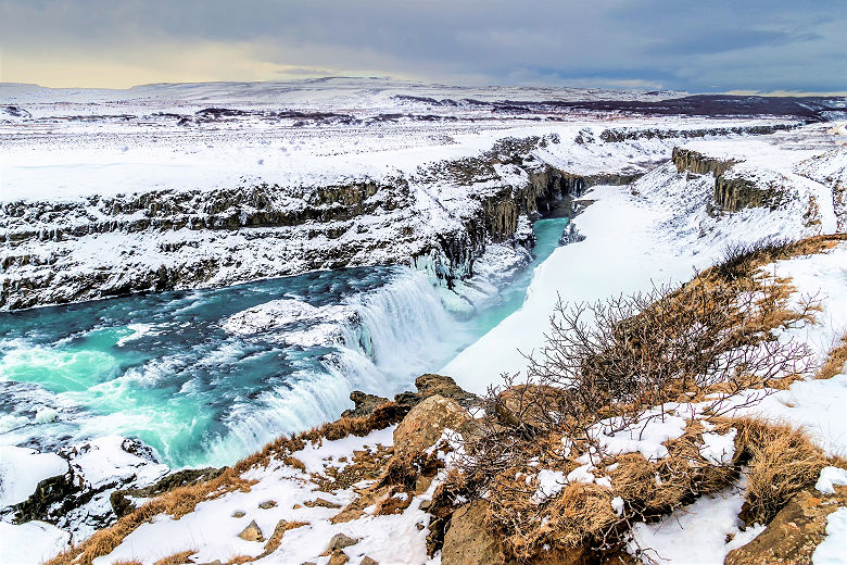 Chutes de Gullfoss en hiver