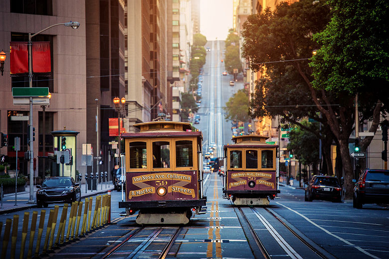 Californie - Vue sur les rues arpentées de San Francisco et ses tramways²