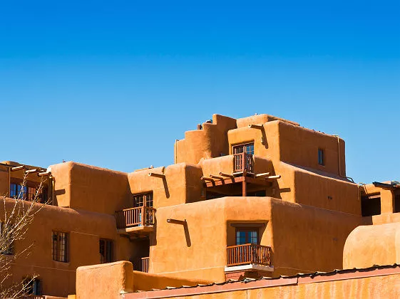 Etats-Unis - Complexe de maisons en adobe à Santa Fé