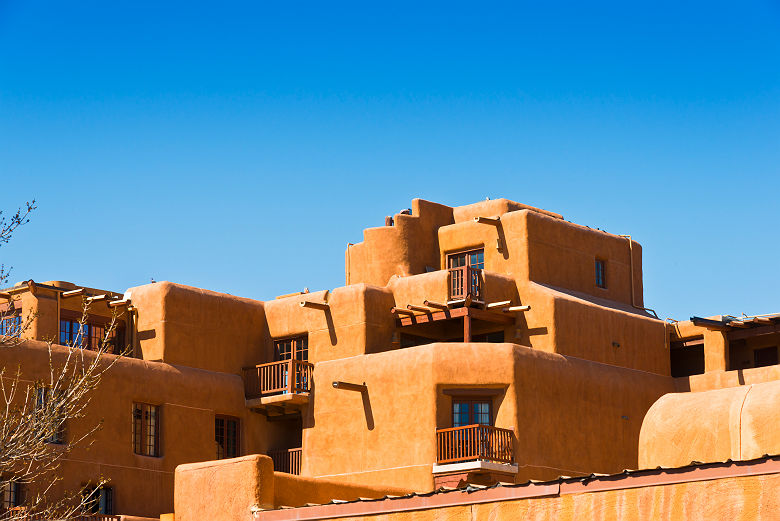 Etats-Unis - Complexe de maisons en adobe à Santa Fé