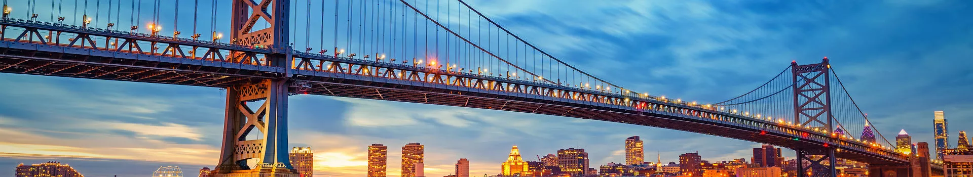 Le Pont Benjamin Franklin à Philadelphie - Etats Unis