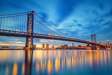 Le Pont Benjamin Franklin à Philadelphie - Etats Unis