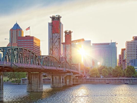 Coucher de soleil sur Portland