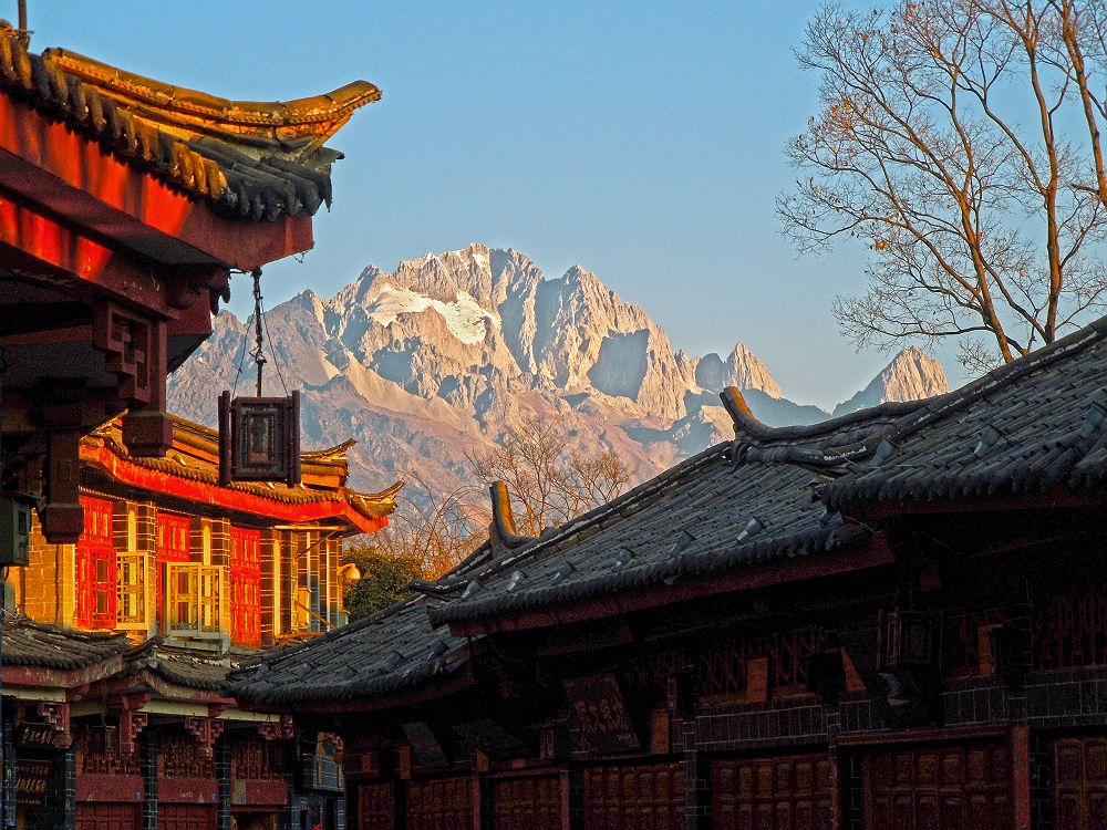 Province du Yunnan, vue sur Yulong depuis Lijiang - Chine