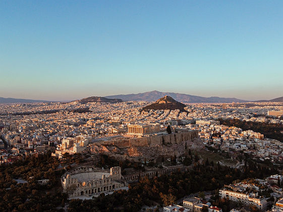 Vue d'Athenes depuis un drone