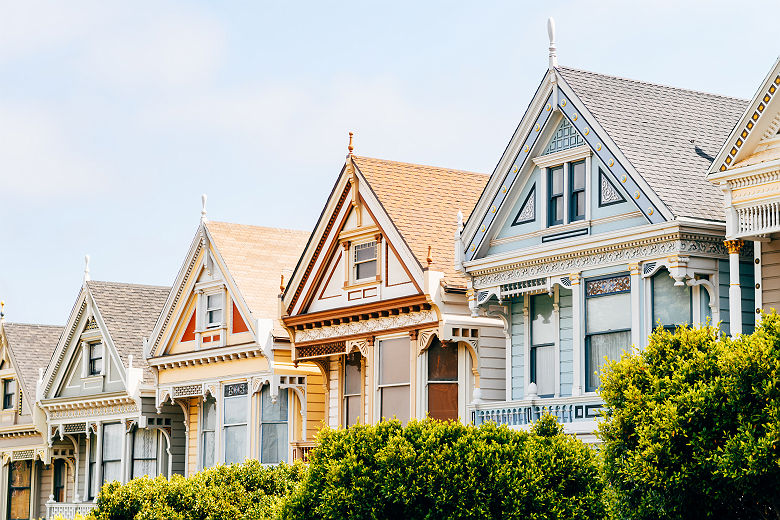 Les Painted Ladies depuis Alamo Square Park - San Francisco, CA, USA