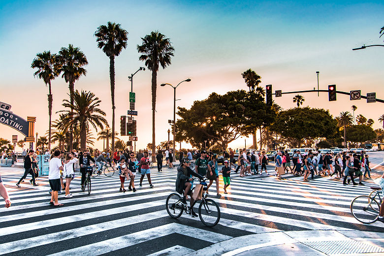 Californie - Rue mouvementé à Santa Monica