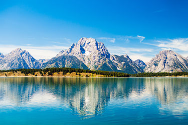 Parc National de Grand Teton - Vue sur la montagne et effet miroir