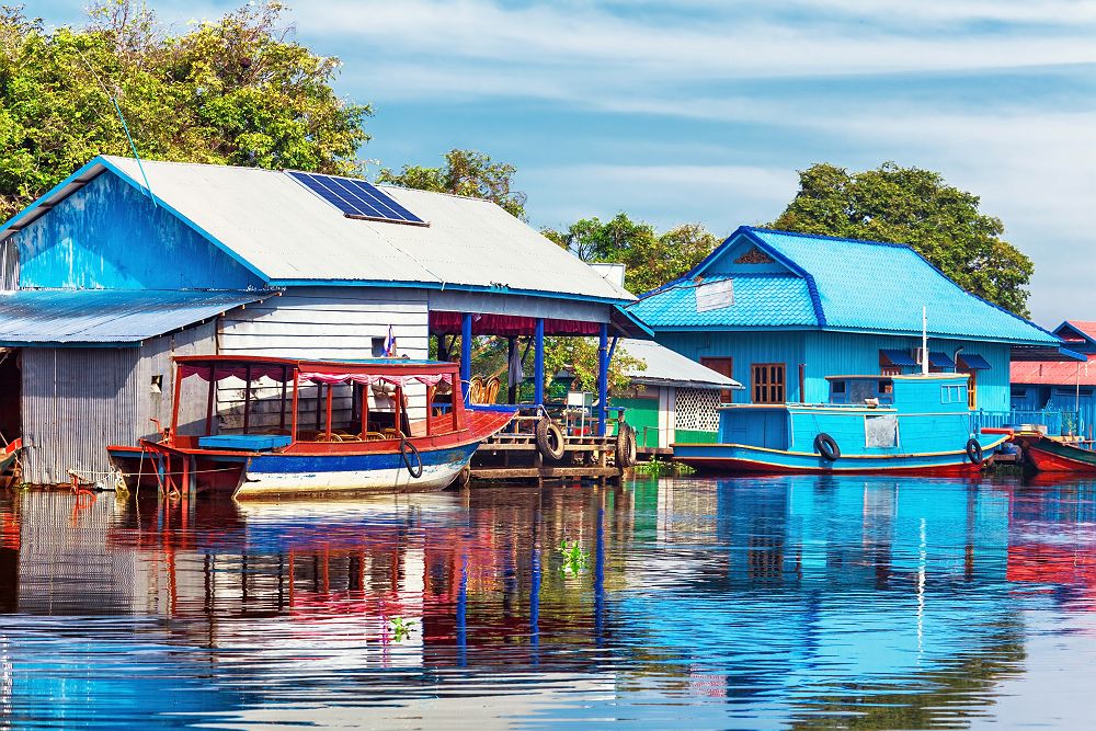 Le village flottant de Komprongpok sur le Lac Tonle Sap - Cambodge