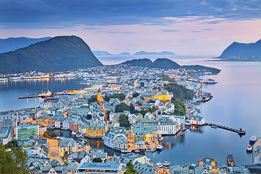 Norvège - Vue sur la ville d'Alesund