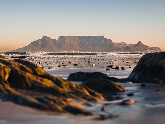 Vue lointaine de Cape Town, Afrique du Sud