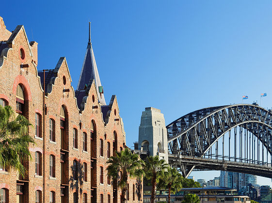 Quartier historique The Rocks et Harbour Bridge, Sydney - Australie