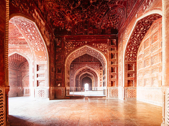 Inde - Vue intérieur de la mosquée de Taj Mahal à Agra