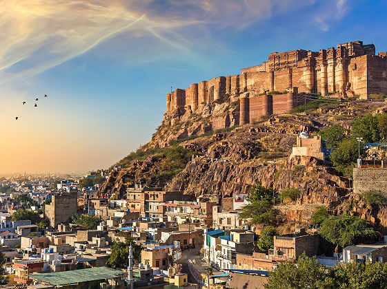 Inde - Vue sur la ville de Jodhpur et la forteresse Mehrangarh