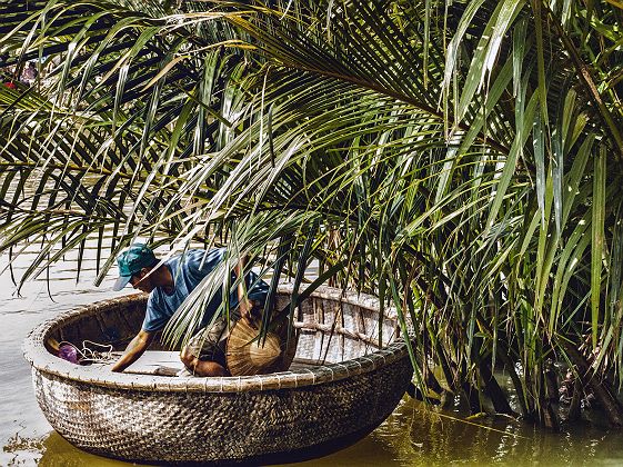 Bateau panier dans la forêt de bambou, Cam Thanh, Hoi An - Vietnam