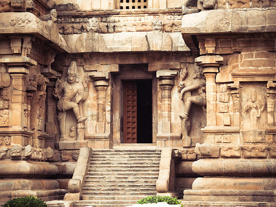 Inde - Façade du temple hindou de Brihadishvara à Tanjore