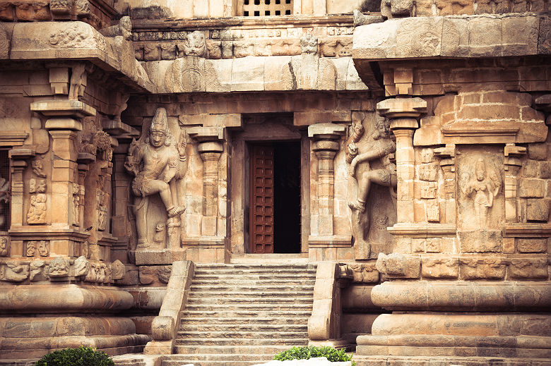 Inde - Façade du temple hindou de Brihadishvara à Tanjore