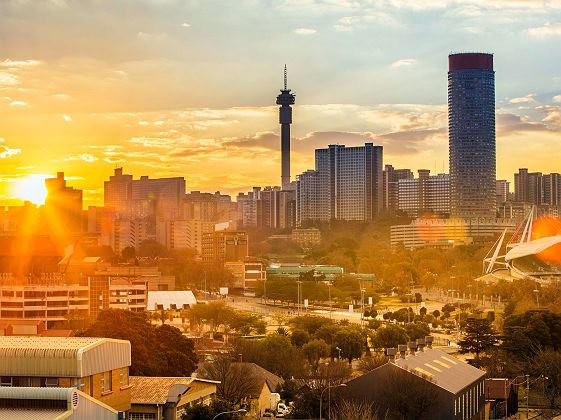 Johannesburg evening cityscape of Hillbrow