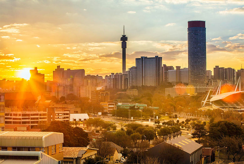 Johannesburg evening cityscape of Hillbrow