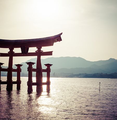 Japon - Torii dans la mer à Hiroshima