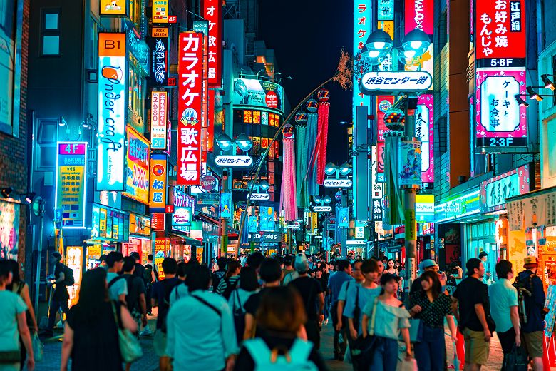 Quartier de Shibuya la nuit, Tokyo - Japon