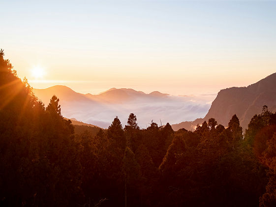 Levé de soleil à Alishan, Taiwan