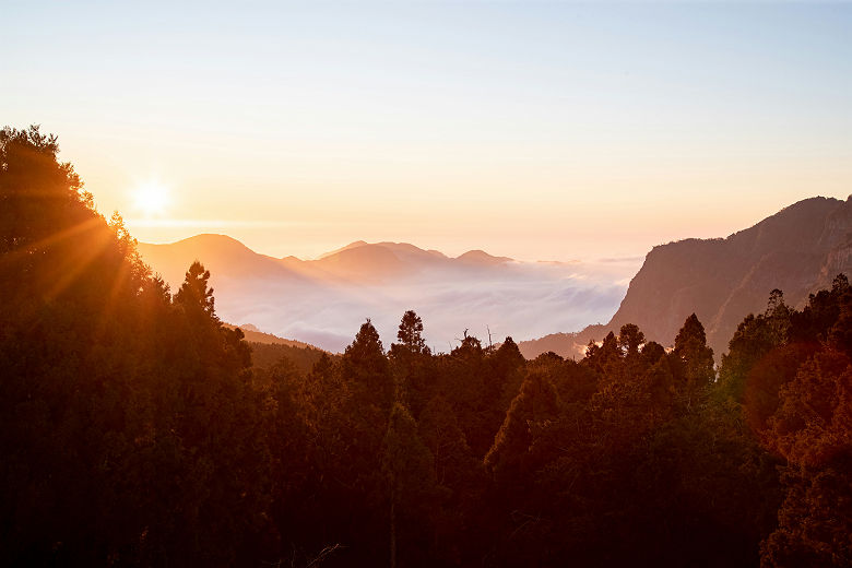 Levé de soleil à Alishan, Taiwan