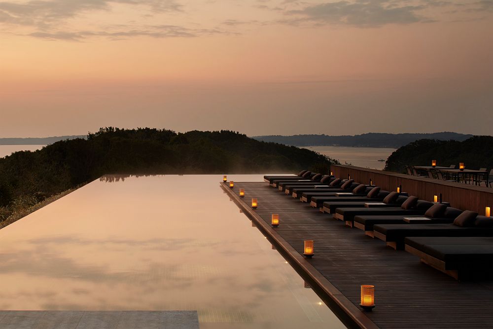 Piscine sur la baie d'Ago - Hotel Amanemu près de Kashikojima, Japon