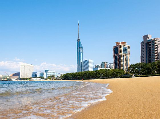 Momochi beach in Fukuoka, Japan