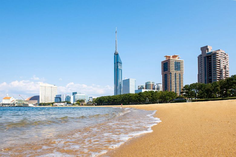 Momochi beach in Fukuoka, Japan