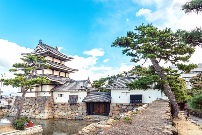 Scenery of the Takamatsu castle in Takamatsu, Japan