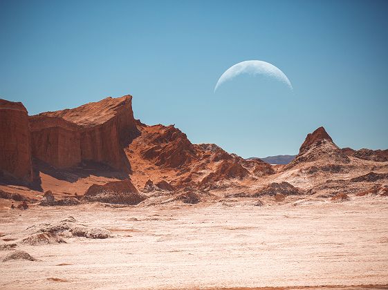 Chili- Vallée de la lune dans le désert d'Atacama