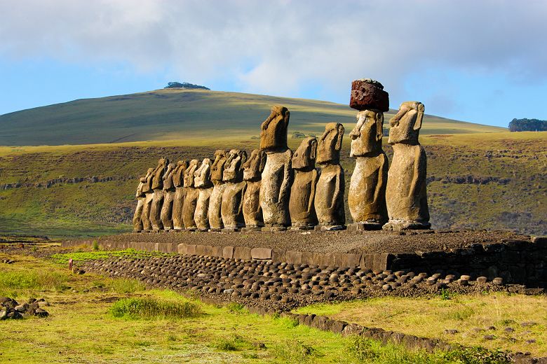 Statues Moai sur l'Ile de Paques, Chili