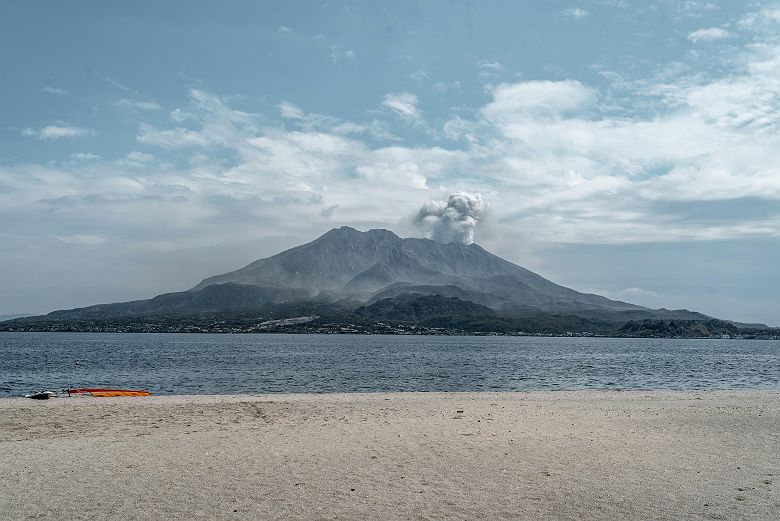 Vue sur le Sakurajima depuis Kagoshima