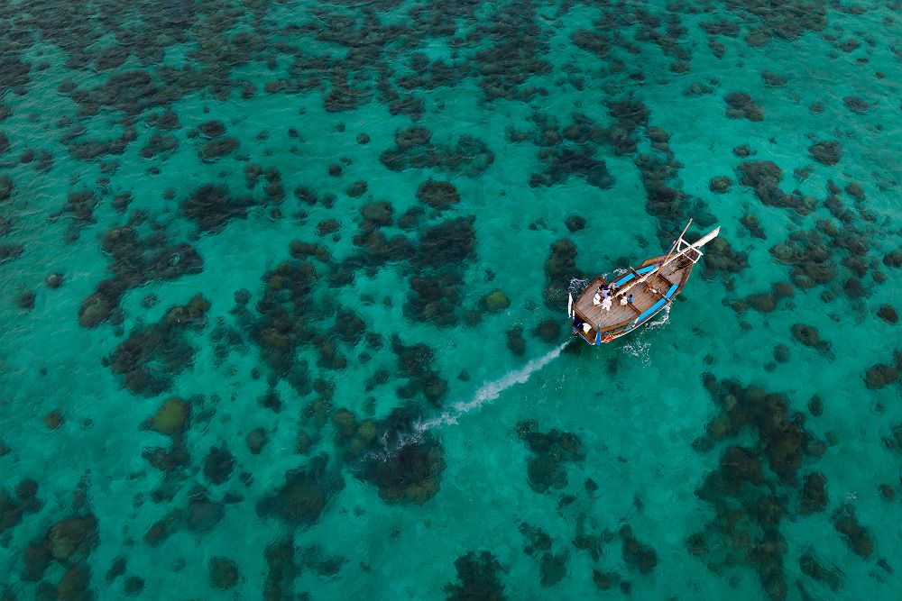 Vue aérienne au large de Bawe Island