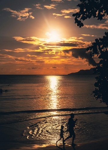 Coucher de soleil aux Seychelles